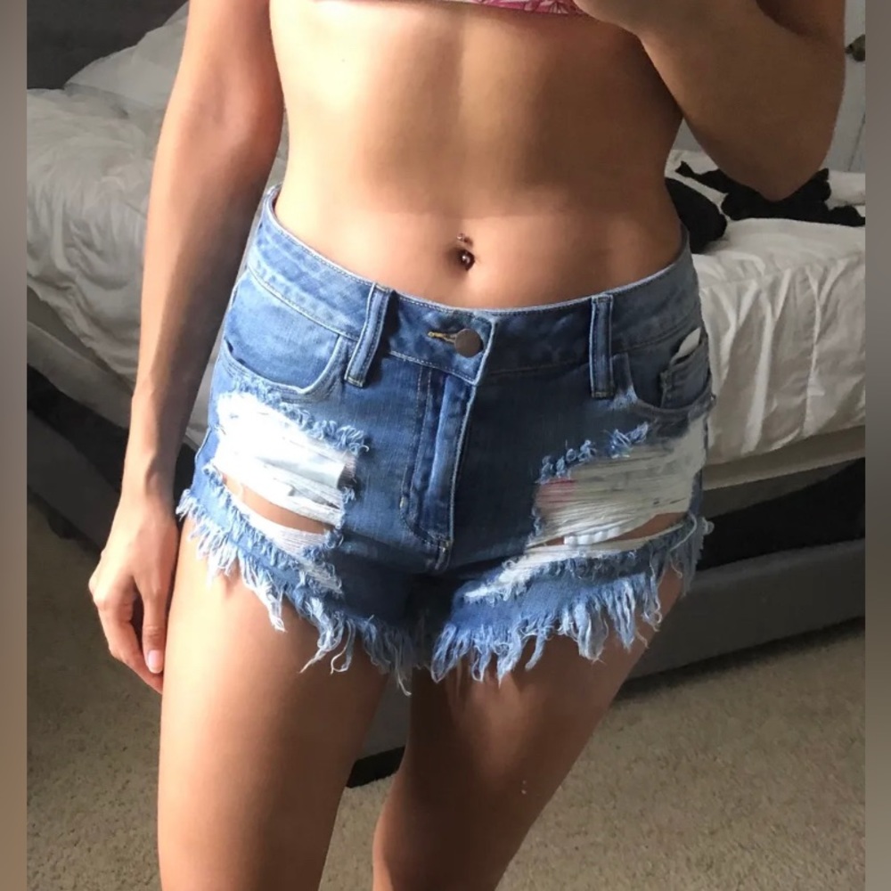 Fashion nova denim high waist shorts